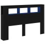 Cabecero LED Negro Roble 160x18,5x45 cm Madera elaborada de , Cabeceros y pies de cama - Ref: Foro24-862213, Precio: 102,58 €...