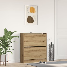 Zapatero con cajón desplegable estilo roble ahumado 80x21x87,5 cm de , Zapateros y organizadores de calzado - Ref: Foro24-862...