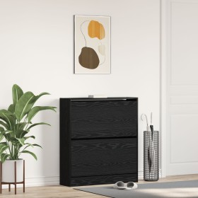 Zapatero con cajón flip Negro Roble 80x21x87,5 cm de , Zapateros y organizadores de calzado - Ref: Foro24-862216, Precio: 88,...