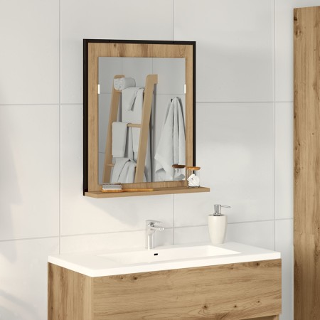 Espejo de baño Roble Artesanal 50x12x60 cm Madera elaborada de , Tocadores de baño - Ref: Foro24-862221, Precio: 43,58 €, Des...