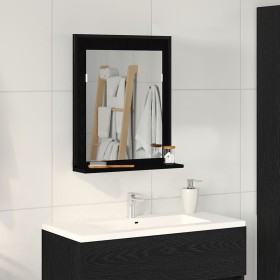 Espejo de baño Negro Roble 50x12x60 cm Madera elaborada de , Tocadores de baño - Ref: Foro24-862222, Precio: 45,08 €, Descuen...