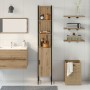 Armario de baño de roble artesanal 33x33x185,5 cm de madera elaborada de , Tocadores de baño - Ref: Foro24-862239, Precio: 80...