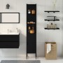 Armario de Baño Negro Roble 33x33x185,5 cm Madera Ingenierizada de , Tocadores de baño - Ref: Foro24-862240, Precio: 85,03 €,...