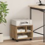 Soporte para impresora con ruedas Roble Artesano 41x32x33,5 cm de , Soportes para impresoras - Ref: Foro24-862277, Precio: 41...