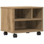 Soporte para impresora con ruedas Roble Artesano 41x32x33,5 cm de , Soportes para impresoras - Ref: Foro24-862277, Precio: 41...