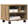Soporte para impresora con ruedas Roble Artesano 41x32x33,5 cm de , Soportes para impresoras - Ref: Foro24-862277, Precio: 41...