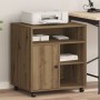 Soporte para impresora con ruedas Roble Artisan 60x50x67 cm de , Soportes para impresoras - Ref: Foro24-862283, Precio: 96,95...