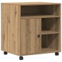 Soporte para impresora con ruedas Roble Artisan 60x50x67 cm de , Soportes para impresoras - Ref: Foro24-862283, Precio: 96,95...