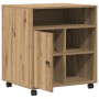 Soporte para impresora con ruedas Roble Artisan 60x50x67 cm de , Soportes para impresoras - Ref: Foro24-862283, Precio: 96,95...