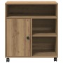 Soporte para impresora con ruedas Roble Artisan 60x50x67 cm de , Soportes para impresoras - Ref: Foro24-862283, Precio: 96,95...