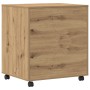 Soporte para impresora con ruedas Roble Artisan 60x50x67 cm de , Soportes para impresoras - Ref: Foro24-862283, Precio: 96,95...