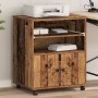 Carrito para Impresora con Ruedas Madera Vieja 60x48x74 cm de , Soportes para impresoras - Ref: Foro24-862285, Precio: 101,36...
