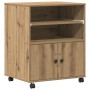 Soporte para impresora con ruedas Roble Artesanal 60x48x74 cm de , Soportes para impresoras - Ref: Foro24-862286, Precio: 101...