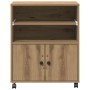 Soporte para impresora con ruedas Roble Artesanal 60x48x74 cm de , Soportes para impresoras - Ref: Foro24-862286, Precio: 101...