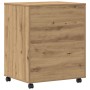 Soporte para impresora con ruedas Roble Artesanal 60x48x74 cm de , Soportes para impresoras - Ref: Foro24-862286, Precio: 101...