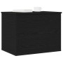 Caja de almacenamiento con tapa Madera negra 60x42x46 cm Madera de ingeniería de , Baúles de almacenamiento - Ref: Foro24-862...