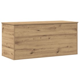 Caja de Almacenamiento con Tapa de Roble Artesanal 100x42x46 cm Madera Compensada de , Baúles de almacenamiento - Ref: Foro24...