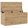 Caja de Almacenamiento con Tapa de Roble Artesanal 100x42x46 cm Madera Compensada de , Baúles de almacenamiento - Ref: Foro24...