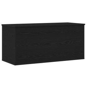 Caja de Almacenamiento con Tapa Madera Negro 100x42x46 cm Madera Elaborada de , Baúles de almacenamiento - Ref: Foro24-862293...
