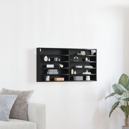 Mueble de exhibición montado en la pared de  en madera de roble negro | Foro24.es | Tu tienda online para hogar, jardín y más Foro24.es