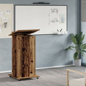 Podio de Conferencias con Ruedas de Madera Vieja y Madera Elaborada de , Escritorios - Ref: Foro24-862297, Precio: 130,52 €, ...