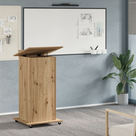 Podio de Conferencia con Ruedas de madera de roble artesanal de , Escritorios - Ref: Foro24-862298, Precio: 130,52 €, Descuen...