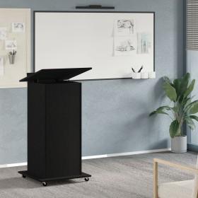 Podio de Lectura con Ruedas de Madera de Roble Negro de , Escritorios - Ref: Foro24-862299, Precio: 140,07 €, Descuento: %