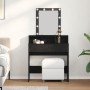 Mesa de Tocador con Espejo y Luces LED de Madera de Roble Negro de , Tocadores para dormitorios - Ref: Foro24-862302, Precio:...