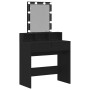 Mesa de Tocador con Espejo y Luces LED de Madera de Roble Negro de , Tocadores para dormitorios - Ref: Foro24-862302, Precio:...