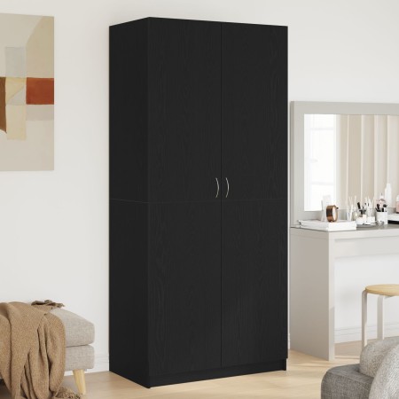 Armario Negro Roble 90x52x200 cm Madera peinada de , Armarios roperos - Ref: Foro24-862436, Precio: 220,28 €, Descuento: %