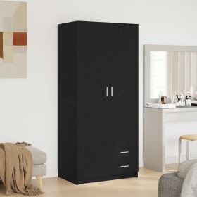 Armario Negro Roble 80x52x180 cm Madera Ingenierizada de , Armarios roperos - Ref: Foro24-862437, Precio: 269,44 €, Descuento: %