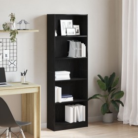 Estantería de Roble Negra - 60x24x176 cm de , Librerías y estanterías - Ref: Foro24-862468, Precio: 89,02 €, Descuento: %