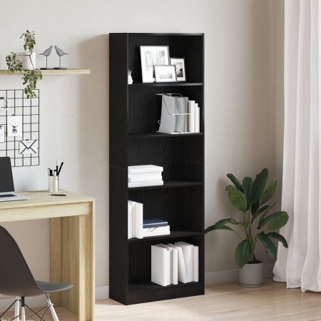 Estantería de Roble Negra - 60x24x176 cm de , Librerías y estanterías - Ref: Foro24-862468, Precio: 89,02 €, Descuento: %