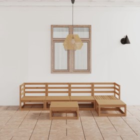 Muebles de jardín 8 piezas marrón miel madera maciza de pino de vidaXL, Conjuntos de jardín - Ref: Foro24-3075542, Precio: 39...