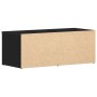 Mueble para TV en negro y roble, 80x34x30 cm, hecho de madera ingenierizada de , Muebles TV - Ref: Foro24-862484, Precio: 75,...