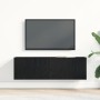 Mueble de TV Montado en la Pared de Roble Negro 100x30x30 cm Hecho de Madera Ingenierizada de , Muebles TV - Ref: Foro24-8624...