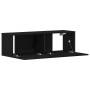 Mueble de TV Montado en la Pared de Roble Negro 100x30x30 cm Hecho de Madera Ingenierizada de , Muebles TV - Ref: Foro24-8624...