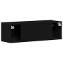 Mueble de TV Montado en la Pared de Roble Negro 100x30x30 cm Hecho de Madera Ingenierizada de , Muebles TV - Ref: Foro24-8624...