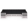 Set muebles jardín 7 pzas con cojines madera maciza pino blanco de vidaXL, Conjuntos de jardín - Ref: Foro24-3077305, Precio:...
