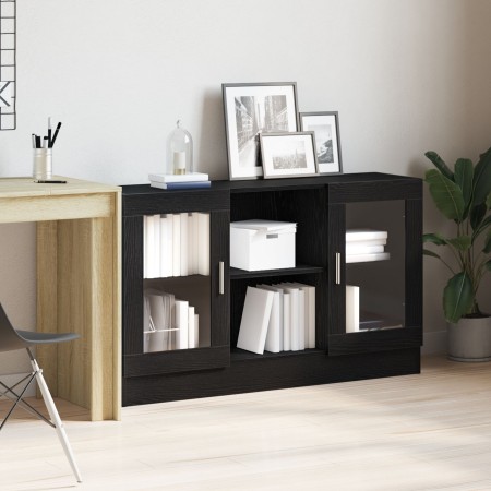 Mueble Auxiliar Roble Negro Madera de calidad y vidrio Mediano de , Aparadores - Ref: Foro24-862522, Precio: 114,57 €, Descue...