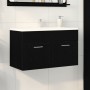 Gabinete de lavabo para baño negro roble 80x38,5x46 cm de madera de , Tocadores de baño - Ref: Foro24-862529, Precio: 53,43 €...