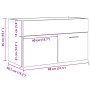 Gabinete de lavabo para baño negro roble 80x38,5x46 cm de madera de , Tocadores de baño - Ref: Foro24-862529, Precio: 53,43 €...