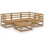Muebles de jardín 5 piezas marrón miel madera maciza de pino de vidaXL, Conjuntos de jardín - Ref: Foro24-3075552, Precio: 32...