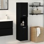 Gabinete de baño de pared negro y roble de 30x30x130 cm, de madera compuesta de , Tocadores de baño - Ref: Foro24-862532, Pre...