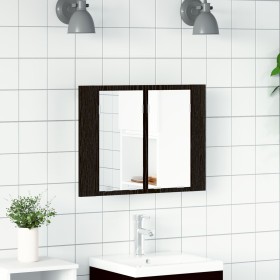 Espejo de baño LED con armario Negro Roble 60x12x45 cm de madera de , Tocadores de baño - Ref: Foro24-862550, Precio: 62,76 €...