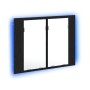 Espejo de baño LED con armario Negro Roble 60x12x45 cm de madera de , Tocadores de baño - Ref: Foro24-862550, Precio: 62,76 €...