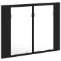 Espejo de baño LED con armario Negro Roble 60x12x45 cm de madera de , Tocadores de baño - Ref: Foro24-862550, Precio: 62,76 €...