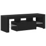 Mueble para TV con luces LED en negro y roble de 120x35x40 cm de , Muebles TV - Ref: Foro24-862552, Precio: 92,12 €, Descuent...