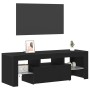 Mueble para TV con luces LED en negro y roble de 120x35x40 cm de , Muebles TV - Ref: Foro24-862552, Precio: 92,12 €, Descuent...