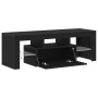 Mueble para TV con luces LED en negro y roble de 120x35x40 cm de , Muebles TV - Ref: Foro24-862552, Precio: 92,12 €, Descuent...